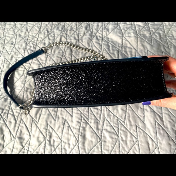 ♠️ Kate Spade Remi Tricolor Colorblock Flap Chain Crossbody Bag, Metallic Blue - Picture 2 of 5